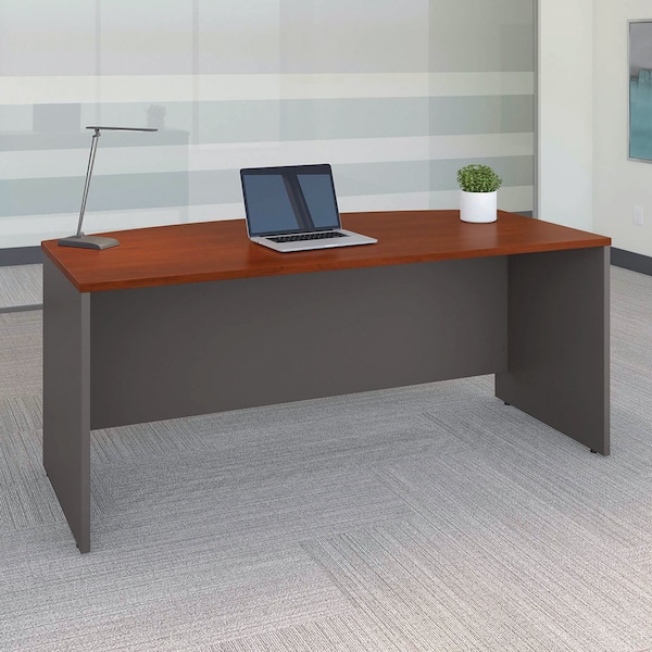 Bush Series C Collection 72W Bow Front Desk, 36.13 in D X 29.88 in H, 72" W X - WC24446
