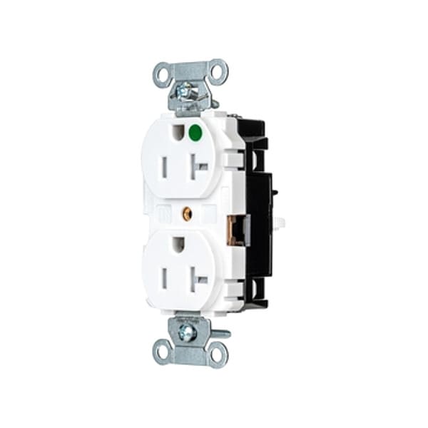 Hubbell Receptacle, 1 hp, 125V AC, NEMA 5-20R - 8300STWTR