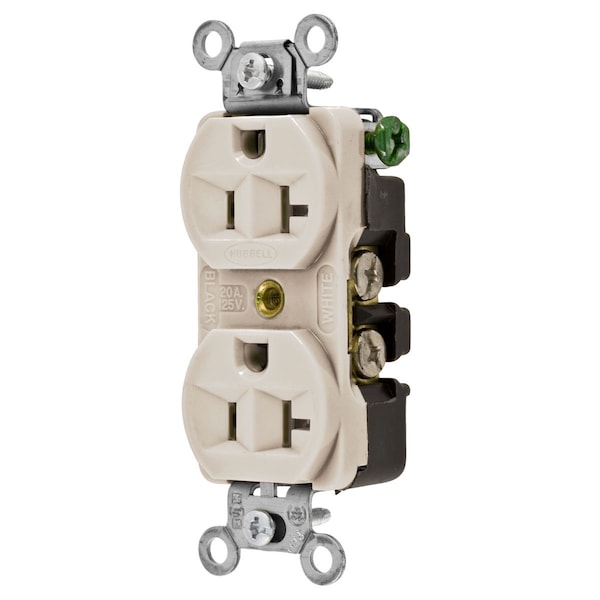 Hubbell Wiring Device-Kellems RCPT, DUP SB, HUBPRO, 20A 125V, SM, LA - 5362LA