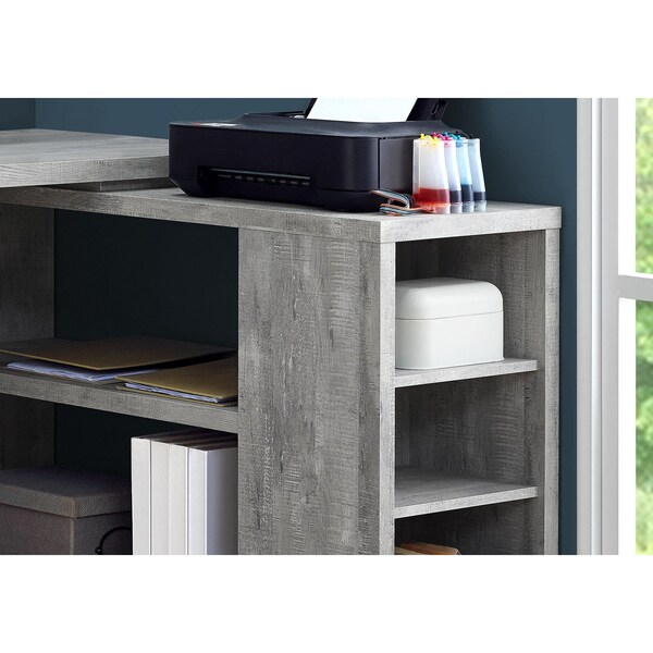Homeroots 29 in. Grey Reclaimed Wood Particle BoardHollow Core & MDF Computer Desk - 333522