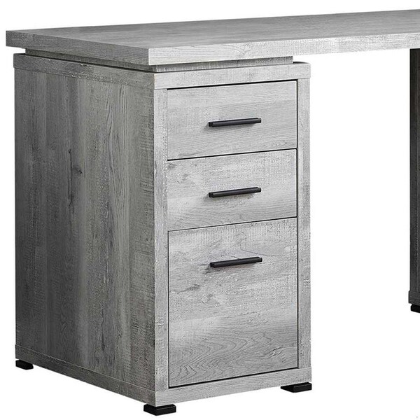 Homeroots 29 in. Grey Reclaimed Wood Particle BoardHollow Core & MDF Computer Desk - 333522
