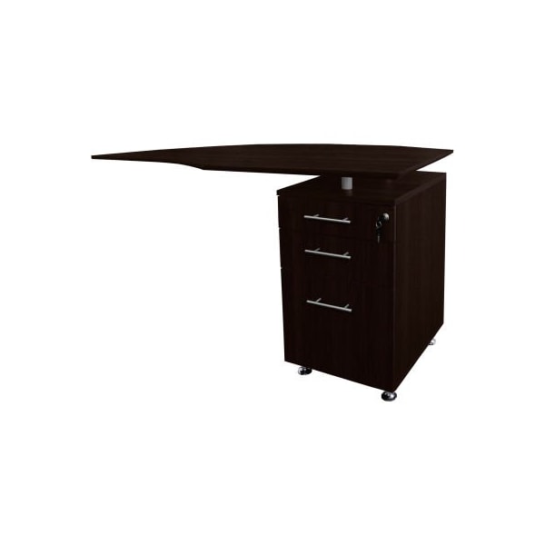 Safco Safco Medina 63"W Right Curved Desk Return With Pencil-Box-File Pedestal Mocha - MNRTPRLDC