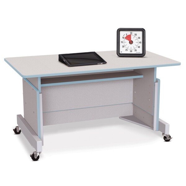 Jonti-Craft Rainbow Accents Apollo Single Computer Desk, Coastal Blue - 3351JC131