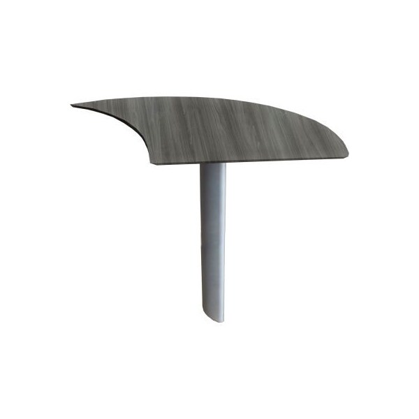 Safco Safco Medina Right Curved Desk Extension 47"W x 28"D x 29-1/2"H Gray Steel - MNEXTRLGS