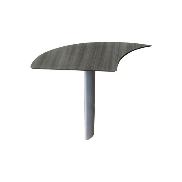 Safco Safco Medina Left Curved Desk Extension 47"W x 28"D x 29-1/2"H Gray Steel - MNEXTLLGS