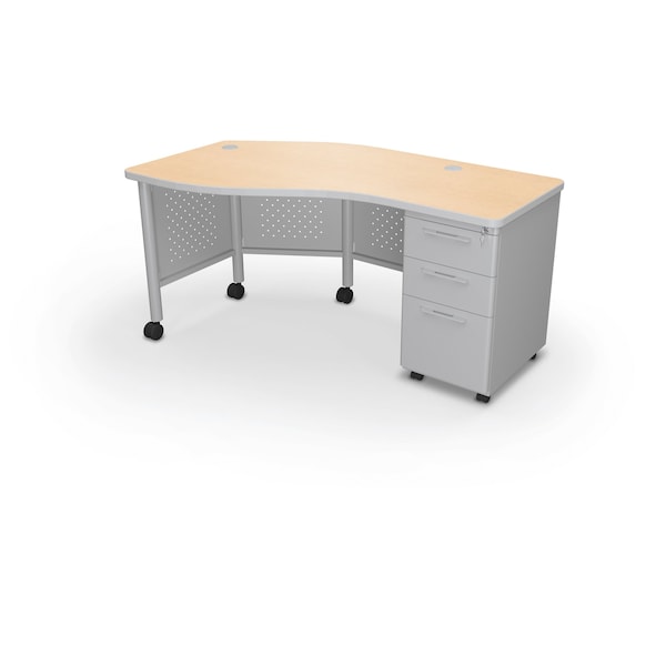 Mooreco Instructor Desk Right 29.8"H x 60"W x 36.3"D Fusion Maple - 91785-7909-PL