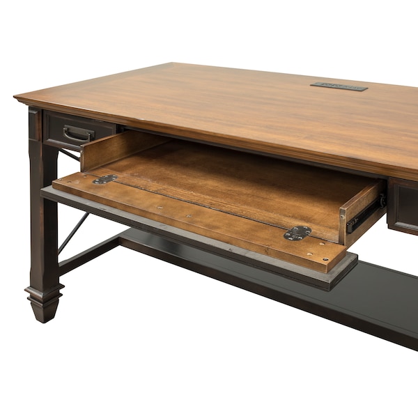 Hartford Hartford Writing Desk in Two Tone Distressed Black - IMHF384