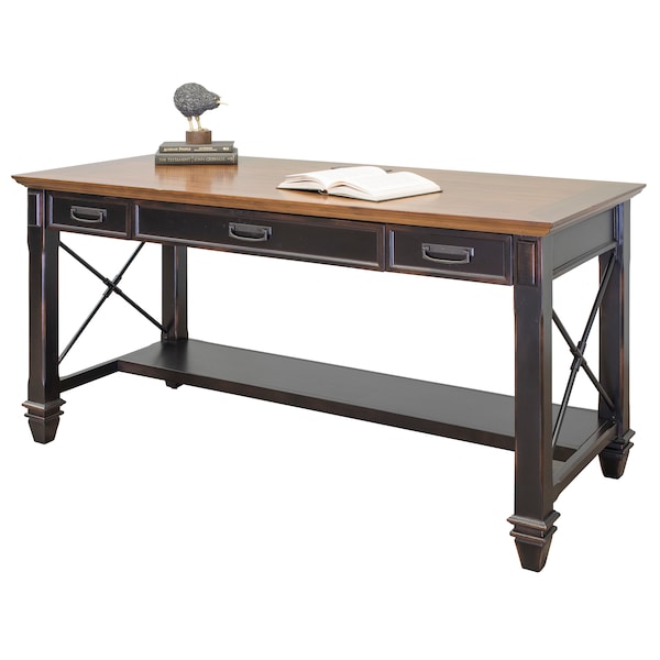Hartford Hartford Writing Desk in Two Tone Distressed Black - IMHF384