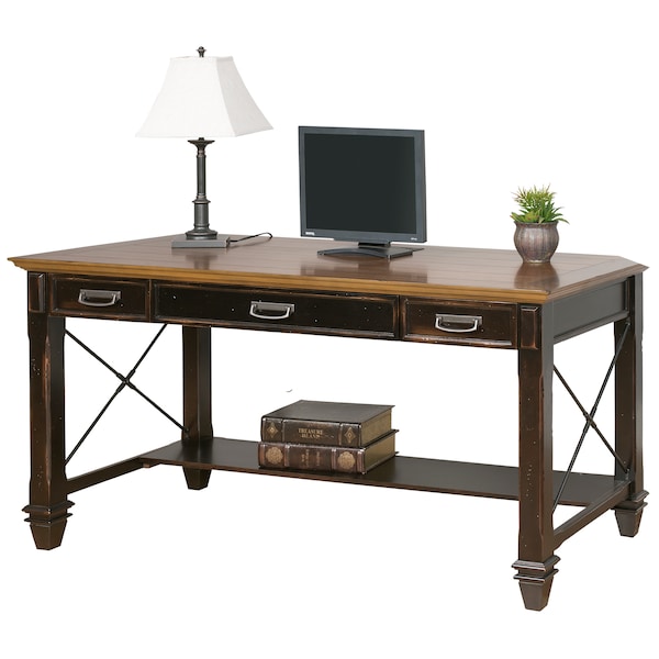 Hartford Hartford Writing Desk in Two Tone Distressed Black - IMHF384