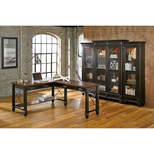 Hartford Hartford Writing Desk in Two Tone Distressed Black - IMHF384