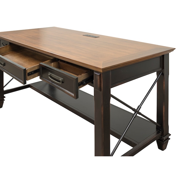 Hartford Hartford Writing Desk in Two Tone Distressed Black - IMHF384
