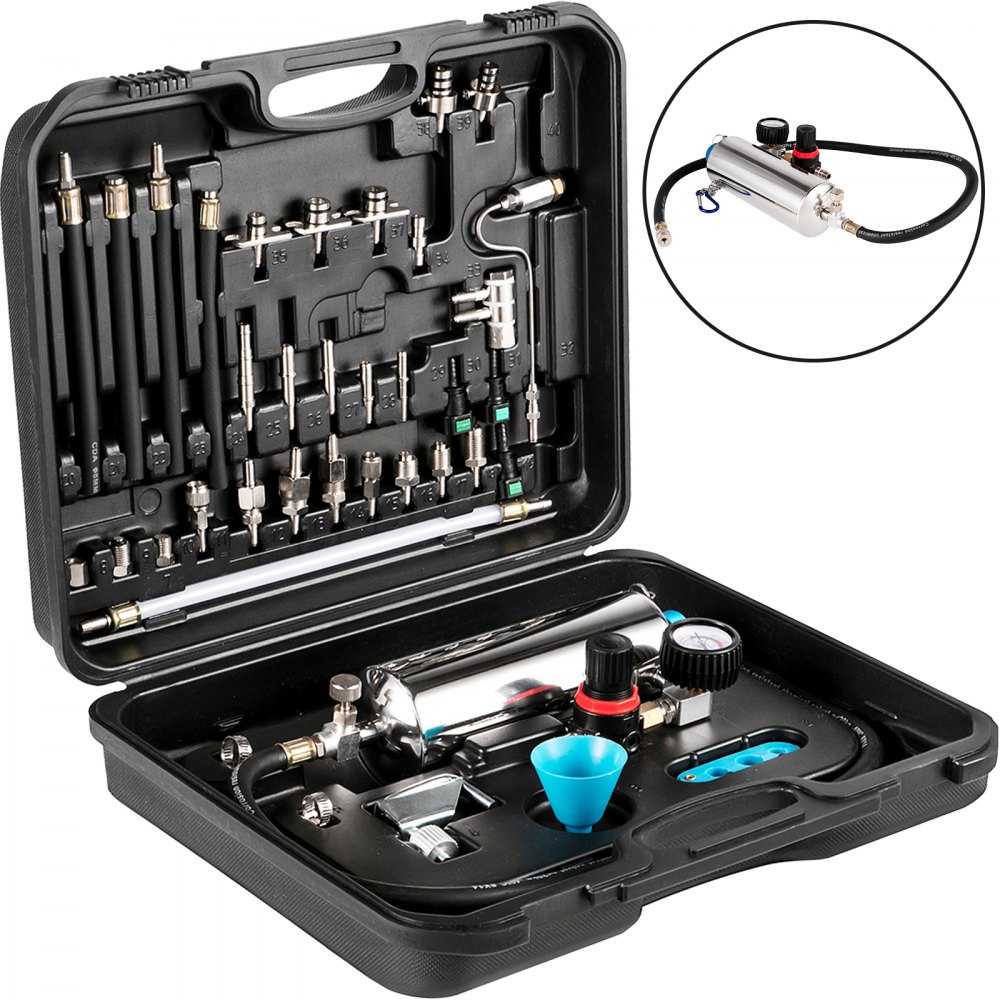 VEVOR Non-dismantle Injector Cleaner 600ML Automotive Non-dismantle Gasoline Fuel Injector Tester and Cleaner Fuel System Fuel Injector Cleaner Tool Set for Petrol EFI Throttle (0-140PSI) - QCRYMCQXDPTZ00001V0