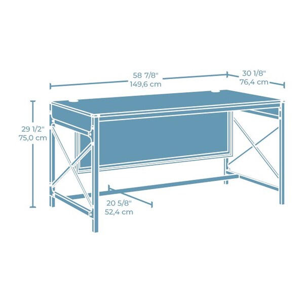 Worksense By Sauder 30.08 in D X 29.53 in H, 58.9 in W X Engineered wood, Metal - 428155