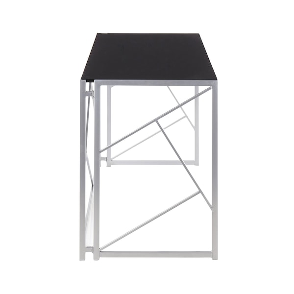 Lumisource Folia Desk in Silver Metal and Black Wood - OFD-FOLIA SVBK