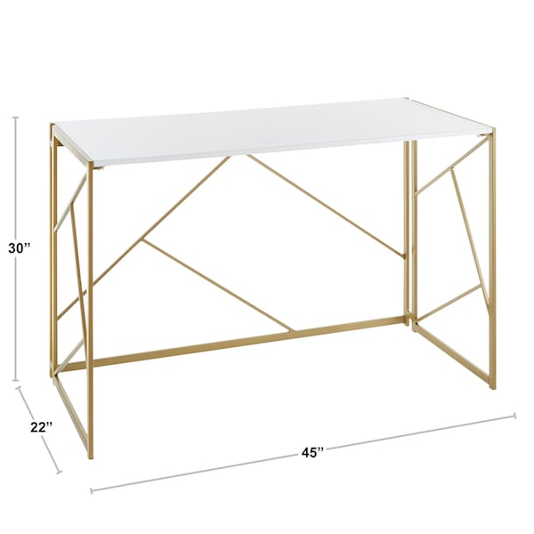 Lumisource Folia Desk in Silver Metal and Black Wood - OFD-FOLIA SVBK