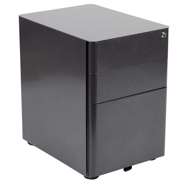 Flash Furniture Black Desk, Chair, Cabinet Set - BLN-CLIFCHPX5-BK-GG