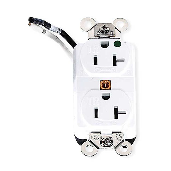 Hubbell 20A Duplex Receptacle 125VAC 5-20R WH - HBL8300SGWA