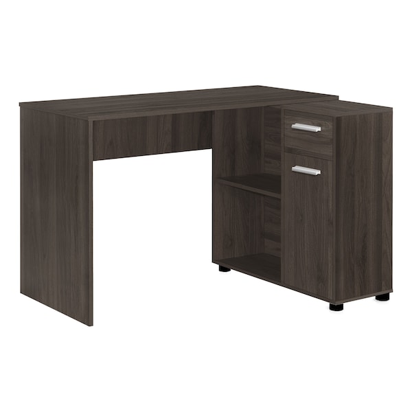 Monarch Specialties Computer Desk, Home Office, Corner, Storage Drawers, 46 in.L, L Shape, Work, Laptop, Brown Laminate - I 7349