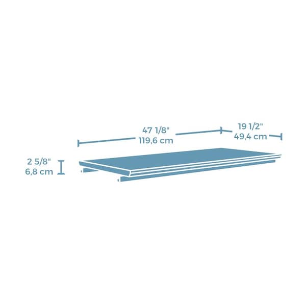 Worksense By Sauder 19.45 in D X 2.64 in H, 47.09 in W X Engineered wood, Metal - 426906
