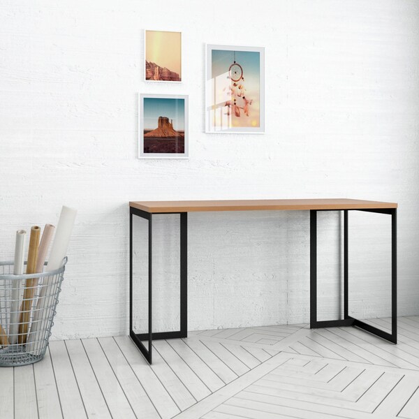 Manhattan Comfort Desk, 29.8 in H, 23.43 in W X Maple Cream - 72751