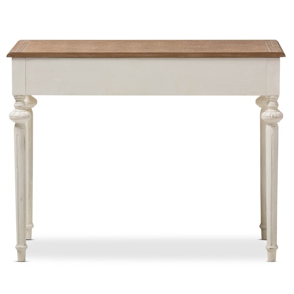Baxton Studio Marquetterie Oak and Whitewash Writing Desk - 134-7191