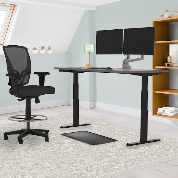We'Re It Electric Sit Stand Desk, 46.25 H, 30 W X Laminate wood, metal, Black, Sarum Twill - VL23BLK7230-8827