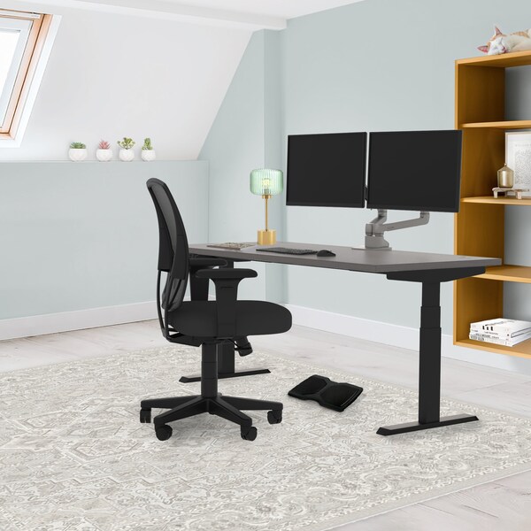 We'Re It Electric Sit Stand Desk, 46.25 H, 30 W X Laminate wood, metal, Black, Sarum Twill - VL23BLK7230-8827