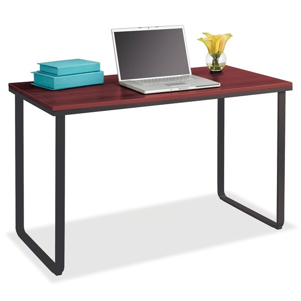 Safco Standing Desk Stand-Up Workstation, Laminated Wood, Cherry/Black - 1943CYBL