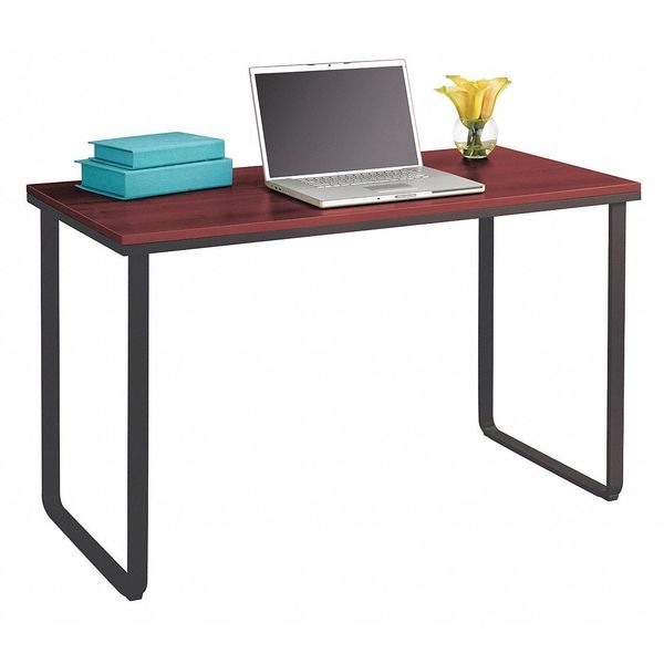 Safco Standing Desk Stand-Up Workstation, Laminated Wood, Cherry/Black - 1943CYBL