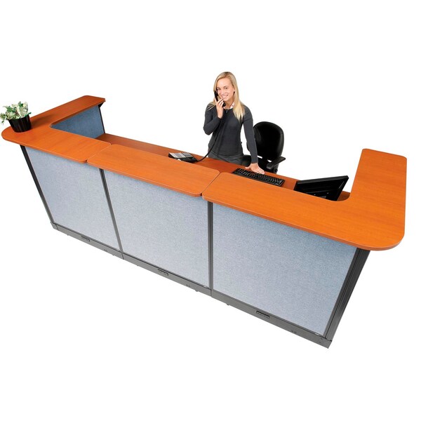 Interion By Global Industrial 44 in D X 46 in H, 124 in W X Blue - 249010ECB