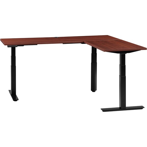 Interion By Global Industrial Sit Stand L-Desk, 24 in D X 23 to 48 in H, 60 in W X - 695777LMH