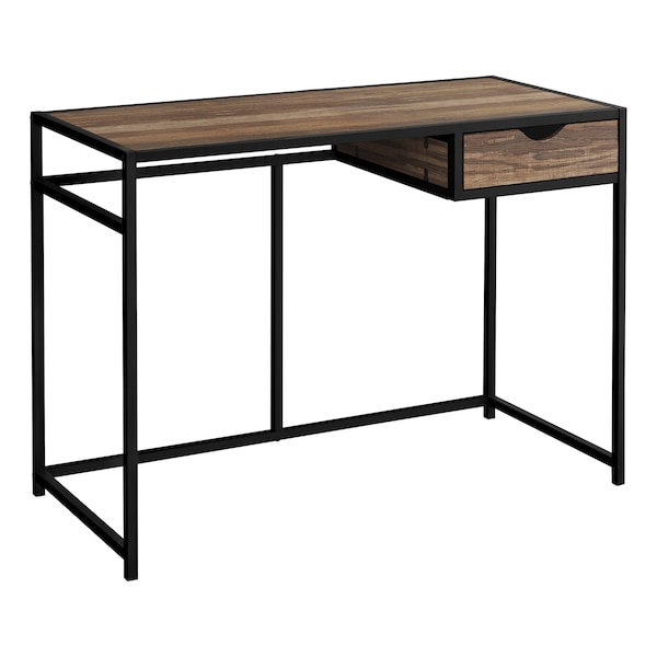 Monarch Specialties Computer Desk, Home Office, Laptop, Storage Drawer, 42"L, Work, Metal, Laminate, Brown, Black - I 7574
