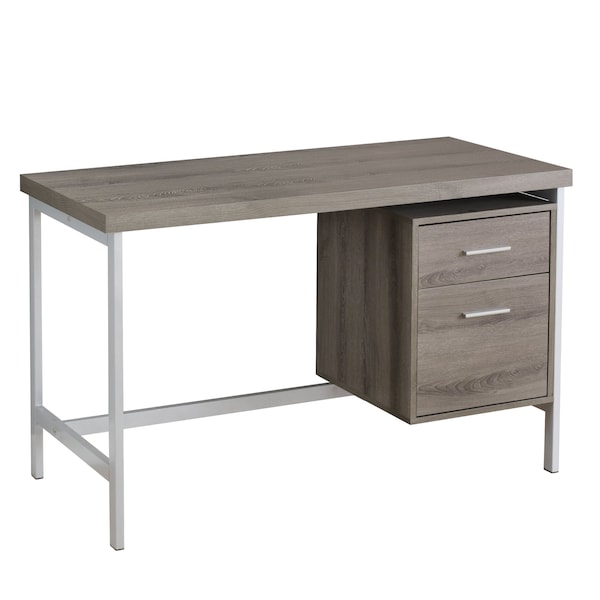 Monarch Specialties Computer Desk, Home Office, Laptop, Left, Right Set-up, Storage Drawers, 48"L, Work, Metal, Brown - I 7150