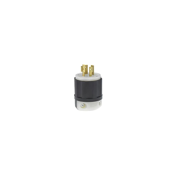 Leviton 20A Locking Plug 4P 4W 277/480V L19-20P Bk/Wt - 2451