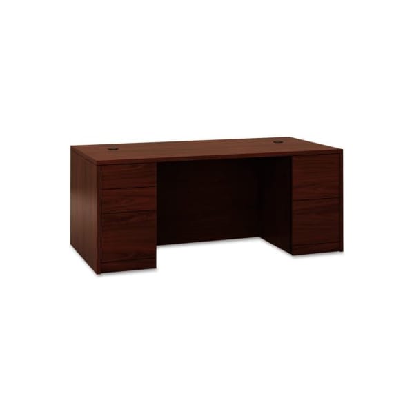 Hon HON Wood Desk - Full Height Pedestals - 72inW x 36inD x 29-1/2inH - Mahogany - 10500 Series - HON105890NN