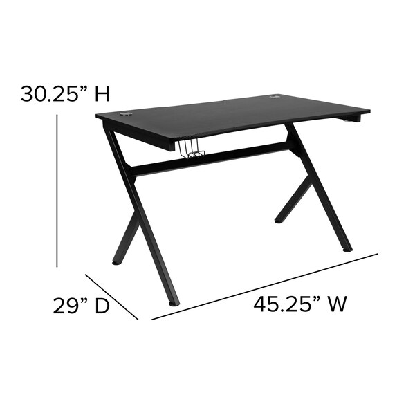 Flash Furniture Black Gaming Desk-Cup Holder/Reclining Chair Set - BLN-X20D1904-BL-GG