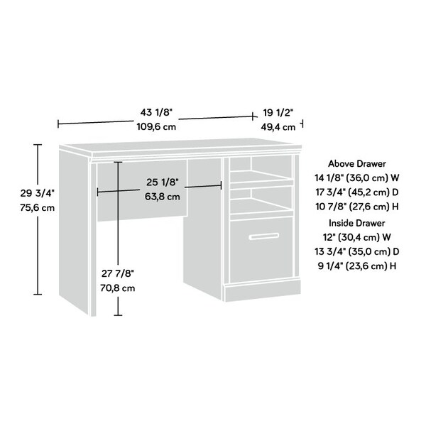 Sauder 19.45 in D X 29.76 in H, 43.15 in W X - 433958