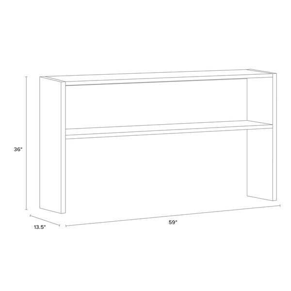 Hirsh Desk Hutch, 36 in H, 59 in W X Metal, Black - 20562