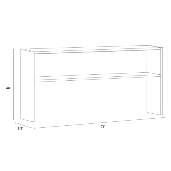 Hirsh Desk Hutch, 36 in H, 71 in W X Metal, Black - 20559