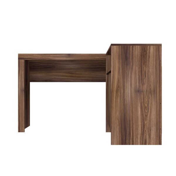 Manhattan Comfort L Shaped Desk Office Desk, L Shaped, Dark Brown, 41.14" D X 29.92" H, 48.43" W X Dark Brown - 138AMC164