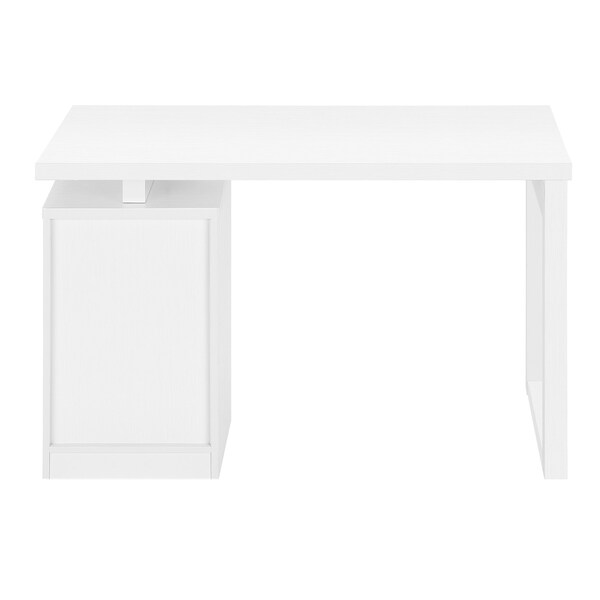 Monarch Specialties Computer Desk, Home Office, Laptop, Left, Right Set-up, Storage Drawers, 48"L, Work, Laminate, White - I 7690