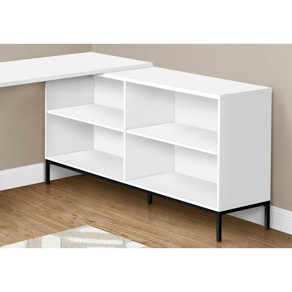 Monarch Specialties Computer Desk, Home Office, Corner, Storage Drawers, 60 in.L, L Shape, Work, Laptop, White Laminate - I 7494