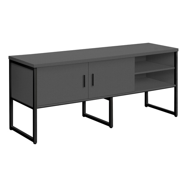 Monarch Specialties Office Credenza, 23.5 in D X 30 in W X Particle Board, Hollow-Core, Laminate, Mdf, Metal, Plastic, Grey - I 7732