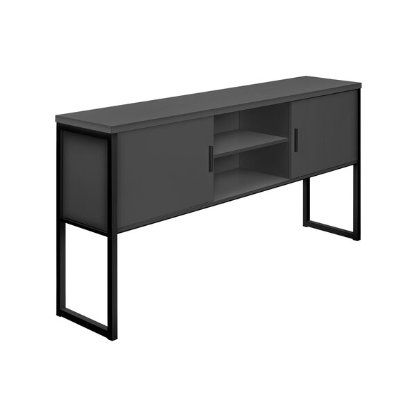 Monarch Specialties Office Hutch, 15.5 in D X 36 in W X Particle Board, Hollow-Core, Laminate, Mdf, Metal, Plastic, Grey - I 7733