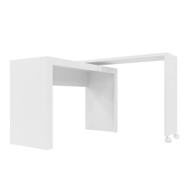 Manhattan Comfort Nested Desk Nested Desk, Swivel feature, White, 18.11" D X 32.09" H, 47.24" W X High Quality MDP - 33AMC6