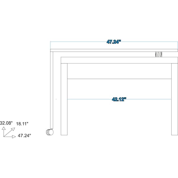 Manhattan Comfort Nested Desk Nested Desk, Swivel feature, White, 18.11" D X 32.09" H, 47.24" W X High Quality MDP - 33AMC6