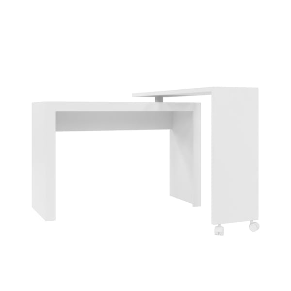 Manhattan Comfort Nested Desk Nested Desk, Swivel feature, White, 18.11" D X 32.09" H, 47.24" W X High Quality MDP - 33AMC6