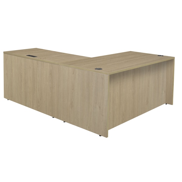 Regency Legacy 60 x 77 in. L Desk with Single Full Pedestal Drawer Unit- Noble Oak - LLDSPF603047NO