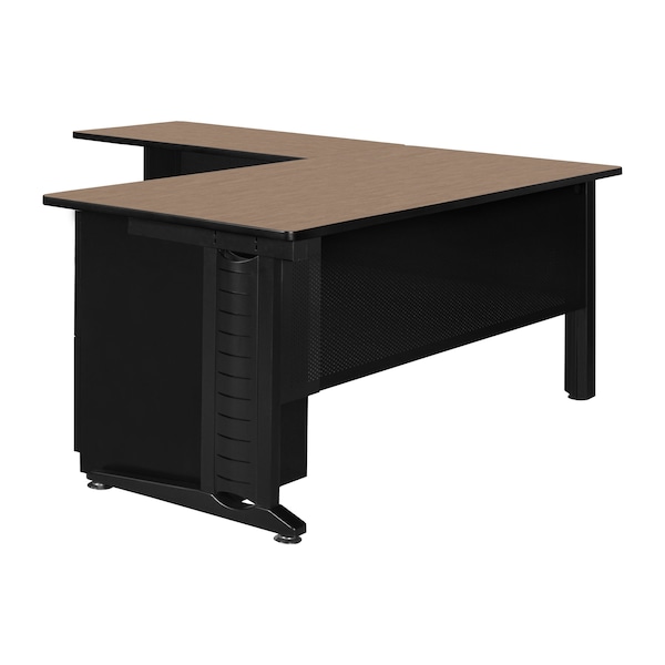 Regency Fusion Desk W/ Double Pedestal Drawer Unit, 66 in W X Wood, Metal, Noble Oak - MLD663042NO