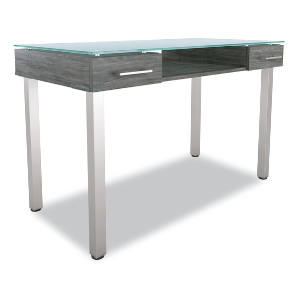 Union & Scale Desks, 23-1/2 in D X 29.5" H, 47.1" W X Glass, Gray - UN59684-CC